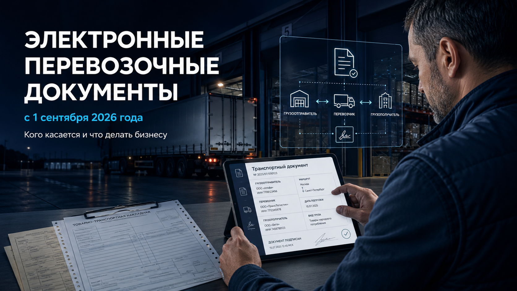 Электронные перевозочные документы с 1 сентября 2026 года: кого касается и что делать бизнесу